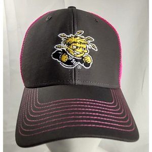 Wichita State Shockers Adjustable Cap Hat Pink Mesh Dark Gray Snapback